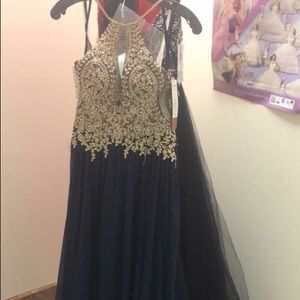 Navy blue prom dress size 0